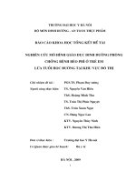 NGHIÊN CỨU MÔ HÌNH GIÁO DỤC DINH DƯỠNG PHÒNG CHỐNG BỆNH BÉO PHÌ Ở TRẺ EM LỨA TUỔI HỌC ĐƯỜNG TẠI KHU VỰC ĐÔ THỊ