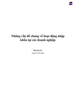 Những vấn đề chung về hoạt động nhập khẩu tại các doanh nghiệp 