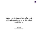 Những vấn đề chung về bảo hiểm trách nhiệm dân sự của  chủ xe cơ giới đối với người thứ ba 