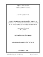 NGHIÊN CỨU BIỂU HIỆN PEPTIT KHÁNG NGUYÊN TỪ PROTEIN VỎ CỦA VIRUT VIÊM NÃO NHẬT BẢN LÀM TIỀN ĐỀ ĐỂ SẢN XUẤT VĂCXIN DÙNG QUA ĐƯỜNG MIỆNG
