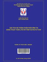 Giải tích hệ thống phân phối hình tia dùng thuật toán LFB với thiết bị facts TCVR 