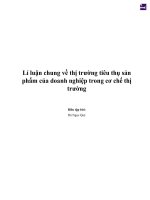 Lí luận chung về thị trường tiêu thụ sản phẩm của doanh nghiệp trong cơ chế thị trường 