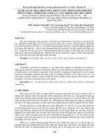 ĐÁNH GIÁ sự hòa TRỘN GIỮA KHÍ và dầu TRONG hỗn hợp bôi TRƠN ổ TRỤC CHÍNH máy CÔNG cụ CNC TRONG ỐNG hòa TRỘN EVALUATION OF MIXTURE BETWEEN AIR AND OIL IN OIL – AIR LUBRICATION MIXTURE OF CNC MACHINE TOOL’S SPINDLE BEARING IN MIXTURE PIPE 