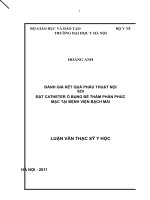 ĐÁNH GIÁ KẾT QUẢ PHẪU THUẬT NỘI SOI ĐẶT CATHETER Ổ BỤNG ĐỂ THẨM PHÂN PHÚC MẠC TẠI BỆNH VIỆN BẠCH MAI