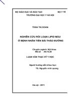 NGHIÊN CỨU RỐI LOẠN LIPID MÁU Ở BỆNH NHÂN TIỀN ĐÁI THÁO ĐƯỜNG