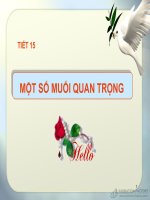 BÀI 10:  MỘT SỐ MUỐI QUAN TRỌNG