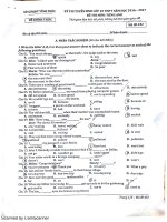 Đề TS THPT tỉnh Vĩnh Phúc năm học 2016- 2017 môn Tiếng Anh