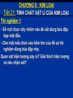 Bài 15: TÍNH CHẤT VẬT LÝ CỦA KIM LOẠI