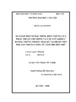 SO SÁNH MỘT SỐ ĐẶC ĐIỂM, BIẾN CHỨNG CỦA PHẪU THUẬT CHỦ ĐỘNG VÀ CẤP CỨU KHỐI U BUỒNG TRỨNG TRONG THAI KỲ TẠI BỆNH VIỆN PHỤ SẢN TRUNG ƯƠNG TỪ NĂM 2003 ĐẾN 2007