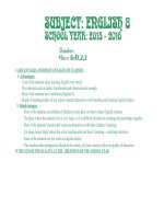 KẾ HOẠCH bộ môn TIẾNG ANH 8