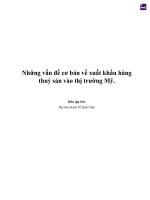 Những vấn đề  cơ bản về xuất khẩu hàng thuỷ sản vào thị trường mỹ  