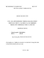CÁC ĐẶC ĐIỂM SINH HỌC TRONG GIAI ĐOẠN PHÁT TRIỂN DẬY THÌ VÀ VAI TRÒ CỦA CÁC HORMON TRONG TIẾN TRÌNH DẬY THÌ CỦA TRẺ EM