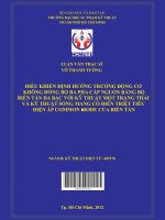 Điều khiển định hướng trường động cơ không đồng bộ ba pha cấp nguồn bằng bộ biến tần đa bậc với kỹ thuật một trạng thái và kỹ thuật sóng mang cổ điển triệt tiêu điện áp common mode của biến tần 