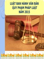 Bài giảng Luật ban hành văn bản Quy phạm pháp luật
