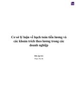 Cơ sở lý luận về  hạch toán tiền lương và các khoản trích theo  lương trong các doanh nghiệp 