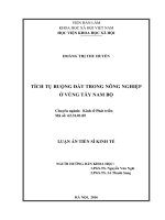 Luận án tiến sĩ Tích tụ ruộng đất trong nông nghiệp ở vùng Tây Nam Bộ