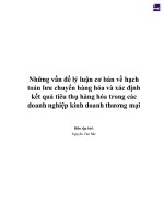 Những vấn đề lý luận cơ bản về hạch toán lưu chuyển hàng hóa và xác định kết quả tiêu thụ hàng hóa trong các doanh nghiệp kinh doanh thương mại 