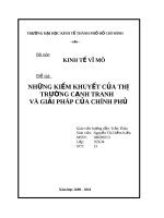 Đề tài những khiếm khuyết của thị trường cạnh tranh và giải pháp của chính phủ