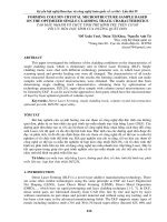 FORMING COLUMN CRYSTAL MICROSTRUCTURE SAMPLE BASED ON THE OPTIMIZED SINGLE CLADDING TRACK CHARACTERISTICS   tạo mẫu NHANH tổ CHỨC TINH THỂ HÌNH TRỤ TRÊN cơ sở tối ưu hóa đặc TÍNH của ĐƯỜNG QUÉT đơn 