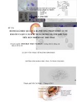 ĐÁNH GIÁ HIỆU QUẢ CỦA BA PHƯƠNG PHÁP NUÔI CẤY TẾ BÀO ỐI VÀ QUY CÁCH SỬ DỤNG DEMECOLCINE KHI TẠO TIÊU BẢN NHIỄM SẮC THỂ THAI