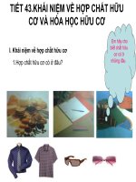 Bài 34: KHÁI NIỆM VỀ HỢP CHẤT HỮU CƠ VÀ HÓA HỌC HỮU CƠ