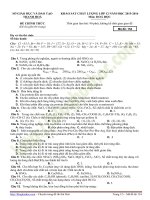 đề thi thử THPT QG môn hóa tỉnh thanh hoá – 2016