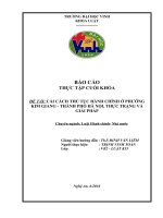 Cải cách thủ tục hành chính ở phường kim giang   thành phố hà nội , thực trạng và giải pháp”