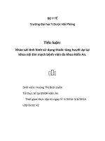 Khảo sát tình hình sử dụng thuốc tăng huyết áp tại khoa nội tim mạch bệnh viện đa khoa kiến an 