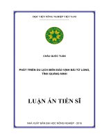 Phát triển du lịch biển đảo Vịnh Bái Tử Long, tỉnh Quảng Ninh