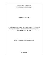 Tổ chức hoạt động học tích cực, tự lực và sáng tạo của học sinh trung học phổ thông trong dạy học chuyên đề lực ma sát 