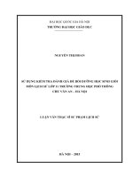 Sử dụng kiểm tra đánh giá để bồi dưỡng học sinh giỏi môn lịch sử lớp 11 trường trung học phổ thông chu văn an   hà nội 