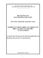 NGHIÊN CỨU PHÁT TRIỂN CÁC GIỐNG SẮN PHỤC VỤ NHU CẦU NỘI TIÊU VÀ XUẤT KHẨU