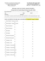 Mẫu đề thi Anh văn cơ bản 1 hệ Cao đẳng 1