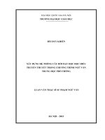 Xây dựng hệ thống câu hỏi dạy học đọc hiểu truyền thuyết trong chương trình ngữ văn trung học phổ thông
