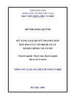 Kỹ năng giải quyết tranh chấp đất đai của cán bộ quản lý hành chính cấp cơ sở
