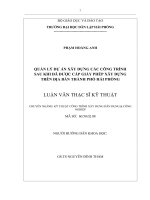 Quản lý dự án xây dựng các công trình sau khi được cấp giấy phép xây dựng trên địa bàn thành phố hải phòng 