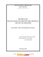 Luận văn KHTN ;bảo tồn loài rùa quý hiếm nhất trên thế giới tại việt nam – rùa hoàn kiếm 