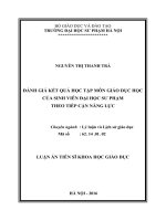 Đánh giá kết quả học tập môn giáo dục học của sinh viên đại học sư phạm theo tiếp cận năng lực (TT)