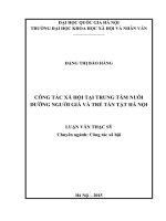 CÔNG TÁC XÃ HỘI TẠI TRUNG TÂM NUÔI DƯỠNG NGƯỜI GIÀ VÀ TRẺ TÀN TẬT HÀ NỘI