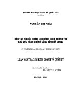 Đào tạo nguồn nhân lực công nghệ thông tin tại khu vực hành chính công tỉnh hà giang