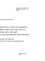 LUẬN văn THẠC sĩ ĐÁNH GIÁ các NHÂN tố ẢNH HƯỞNG đến sự THỎA mãn CÔNG VIỆC của CÔNG CHỨC, VIÊN CHỨC tại sở CÔNG THƯƠNG TỈNH VĨNH LONG 