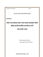 chẩn đoán và điều trị nhiễm khuẩn huyết theo Hội Nghị Đồng Thuận Quốc Tế lần 3 (tháng 12016)