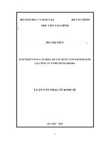 Nâng cao hiệu quả sử dụng vốn kinh doanh tại công ty TNHH fifth media