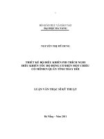 Thiết kế bộ điều khiển PID thích nghi điều khiển tốc độ động cơ điện một chiều có mômen quán tính thay đổi