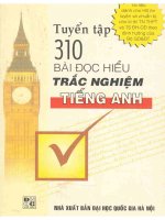 Ebook tuyển tập 310 bài đọc hiểu trắc nghiệm tiếng anh  phần 1