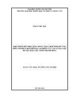 BIỆN PHÁP HỖ TRỢ CỘNG ĐỒNG THAY ĐỔI SINH KẾ ỨNG PHÓ VỚI BIẾN ĐỔI KHÍ HẬU (NGHIÊN CỨU TẠI XÃ ĐA LỘC HUYỆN HẬU LỘC TỈNH THANH HÓA)
