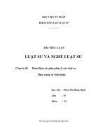 Chuyên đề: Hoạt động trợ giúp pháp lý của luật sư   Thực trạng và Giải pháp