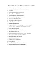 Review contents of the course of Introduction to Environmental Science