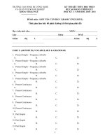 Mẫu đề thi Anh văn cơ bản 1 hệ Cao đẳng 2