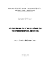 ĐỜI SỐNG VĂN HÓA CỦA CƯ DÂN VEN BIỂN HÀ TĨNH THỜI KÌ CÔNG NGHIỆP HÓA HIỆN ĐẠI HÓA